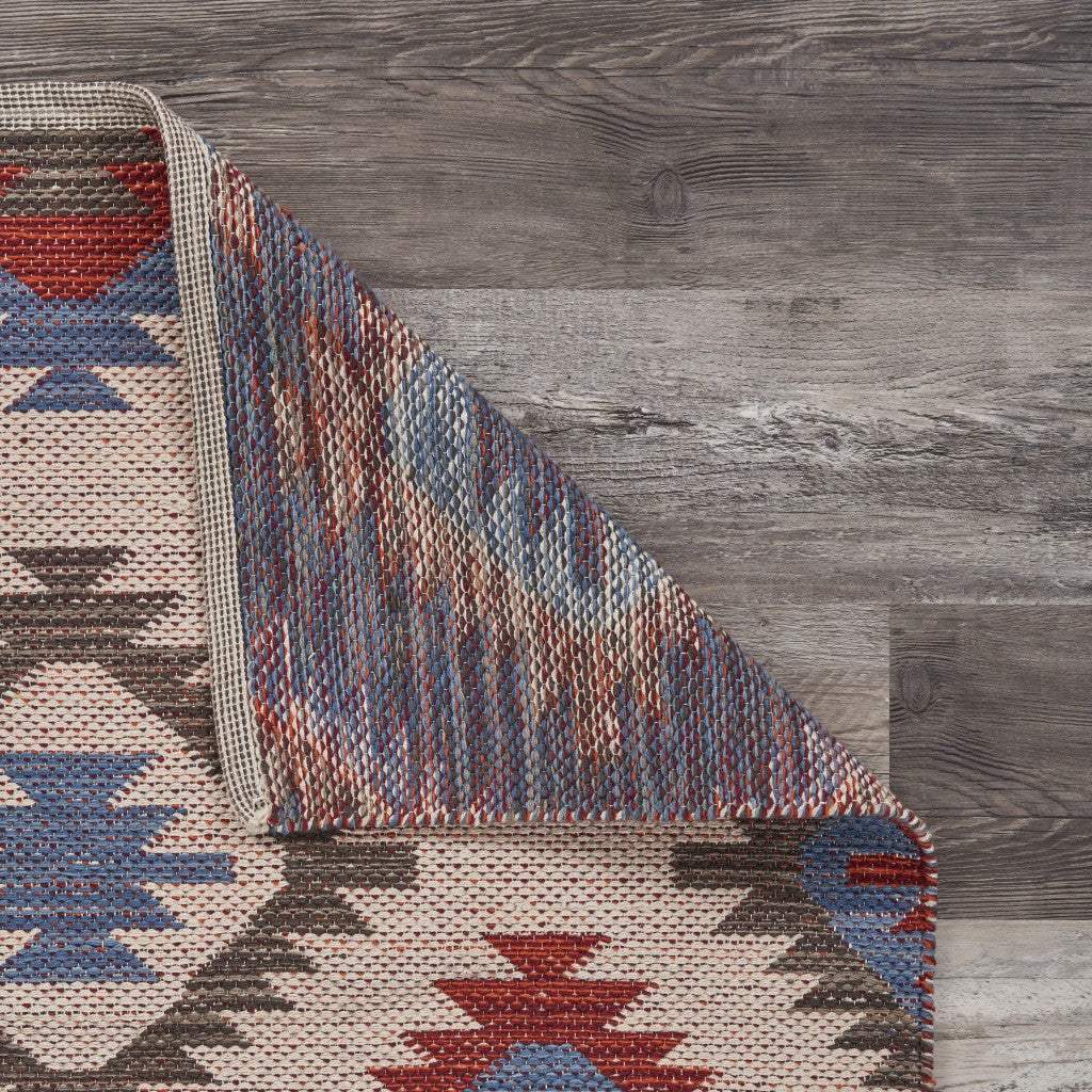 3' x 5' Red and Blue Geometric Diamonds Area Rug - Homeroots - Flyclothing LLC