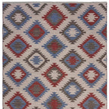 5' X 7' Red and Blue Geometric Diamonds Area Rug - Homeroots - Flyclothing LLC
