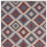 5' X 7' Red and Blue Geometric Diamonds Area Rug - Homeroots - Flyclothing LLC