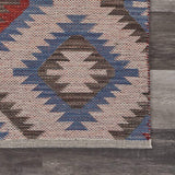 5' X 7' Red and Blue Geometric Diamonds Area Rug - Homeroots - Flyclothing LLC