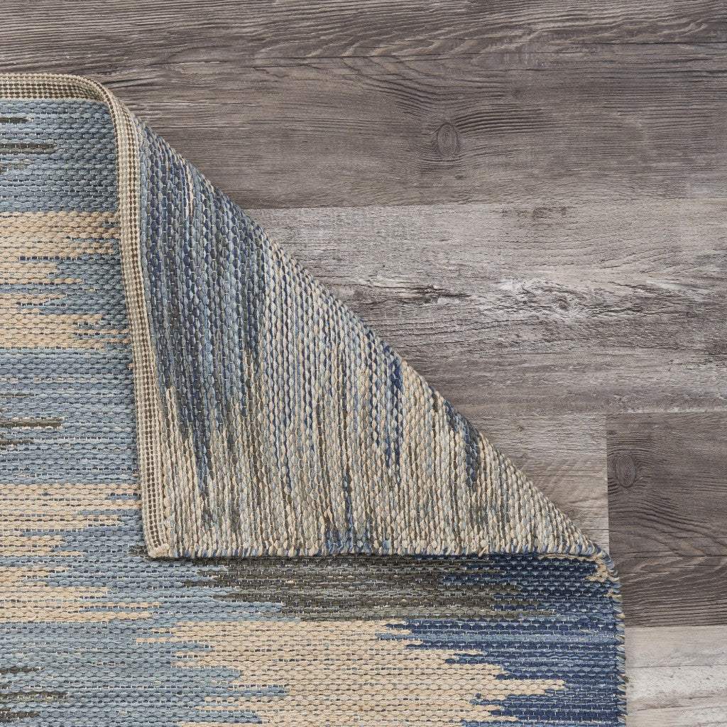 5' X 7' Blue and Cream Ikat Pattern Area Rug - Homeroots - Flyclothing LLC