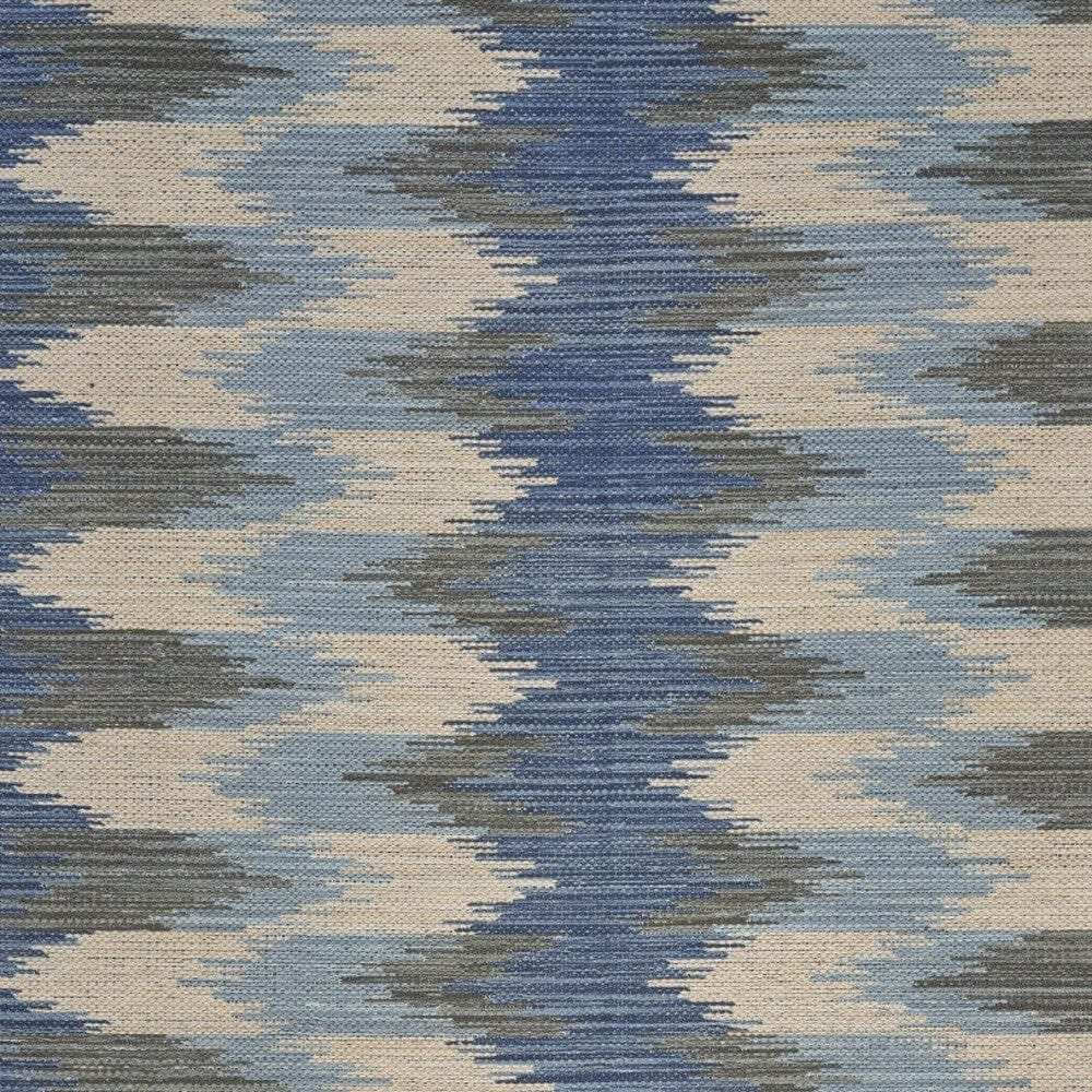 3' x 4' Blue and Cream Ikat Pattern Area Rug - Homeroots - Flyclothing LLC