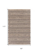 8' X 10' Black and Blush Chevron Stripe Area Rug - Homeroots - Flyclothing LLC