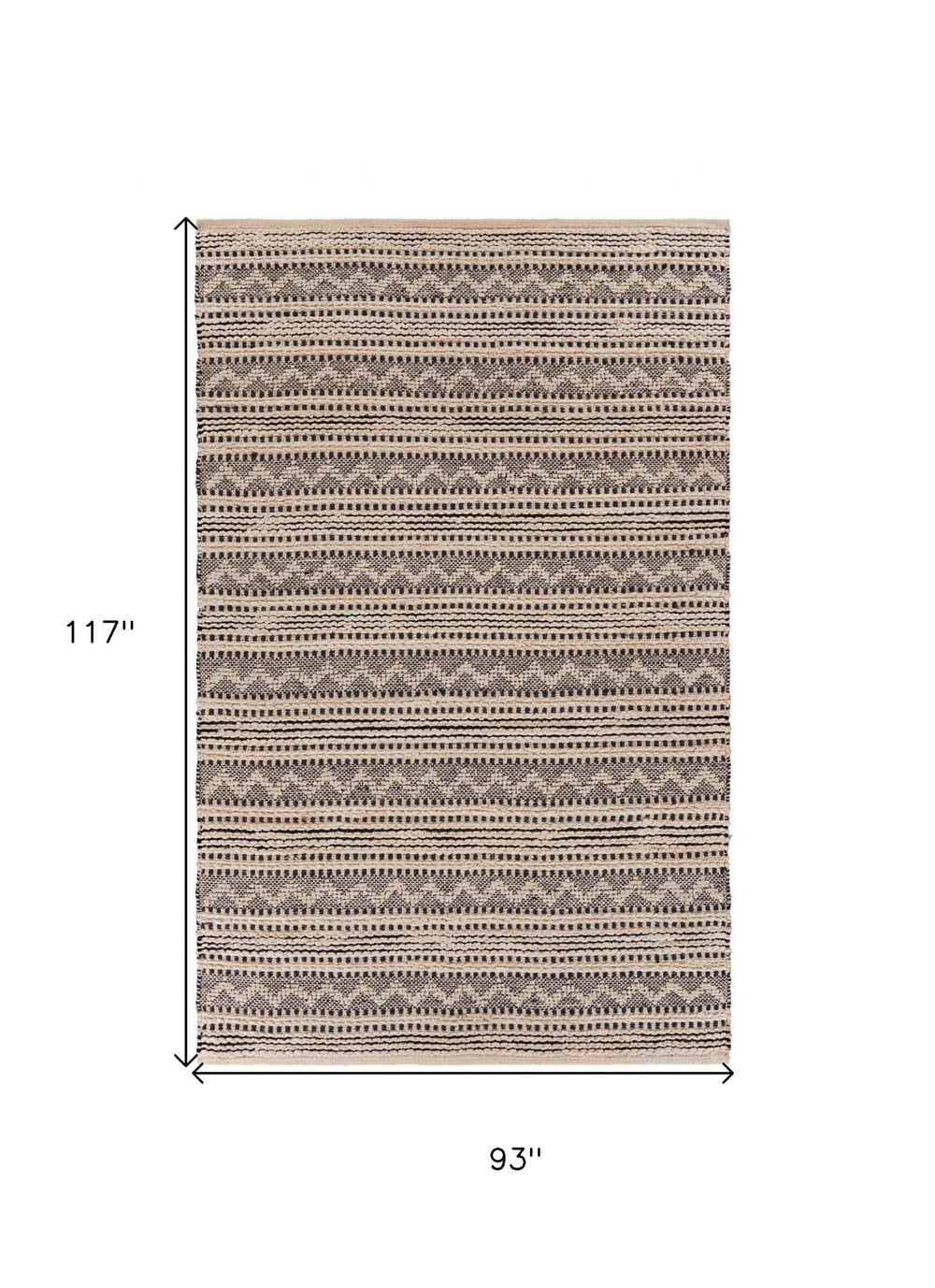 8' X 10' Black and Blush Chevron Stripe Area Rug - Homeroots - Flyclothing LLC