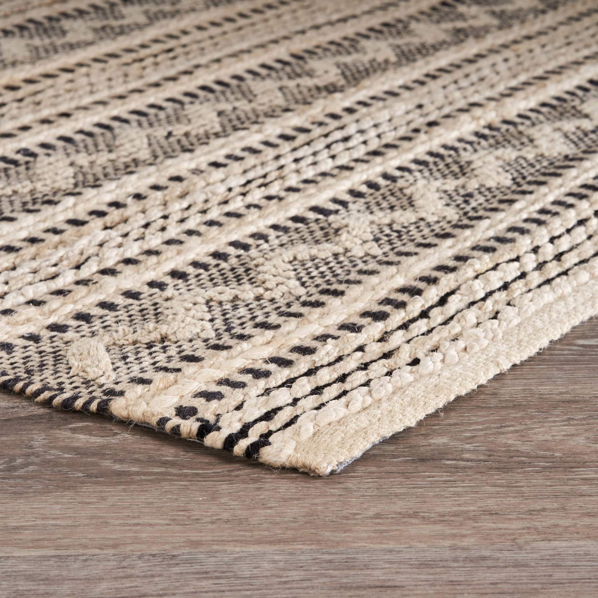 8' X 10' Black and Blush Chevron Stripe Area Rug - Homeroots - Flyclothing LLC