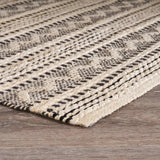 8' X 10' Black and Blush Chevron Stripe Area Rug - Homeroots - Flyclothing LLC
