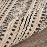 9' X 12' Black and Blush Chevron Stripe Area Rug - Homeroots - Flyclothing LLC