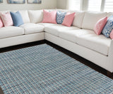 8' X 10' Blue Hand Loomed Area Rug - Homeroots