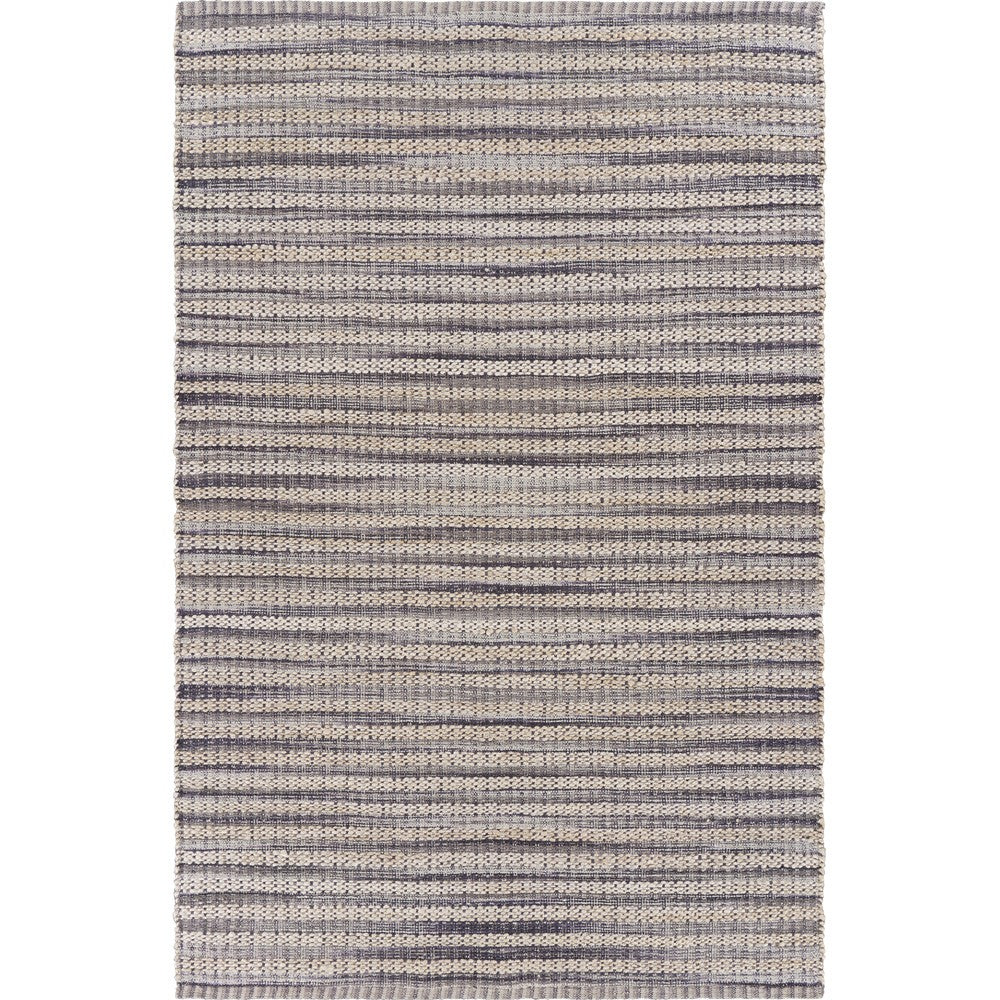8' X 10' Brown and Gray Striped Area Rug - Homeroots