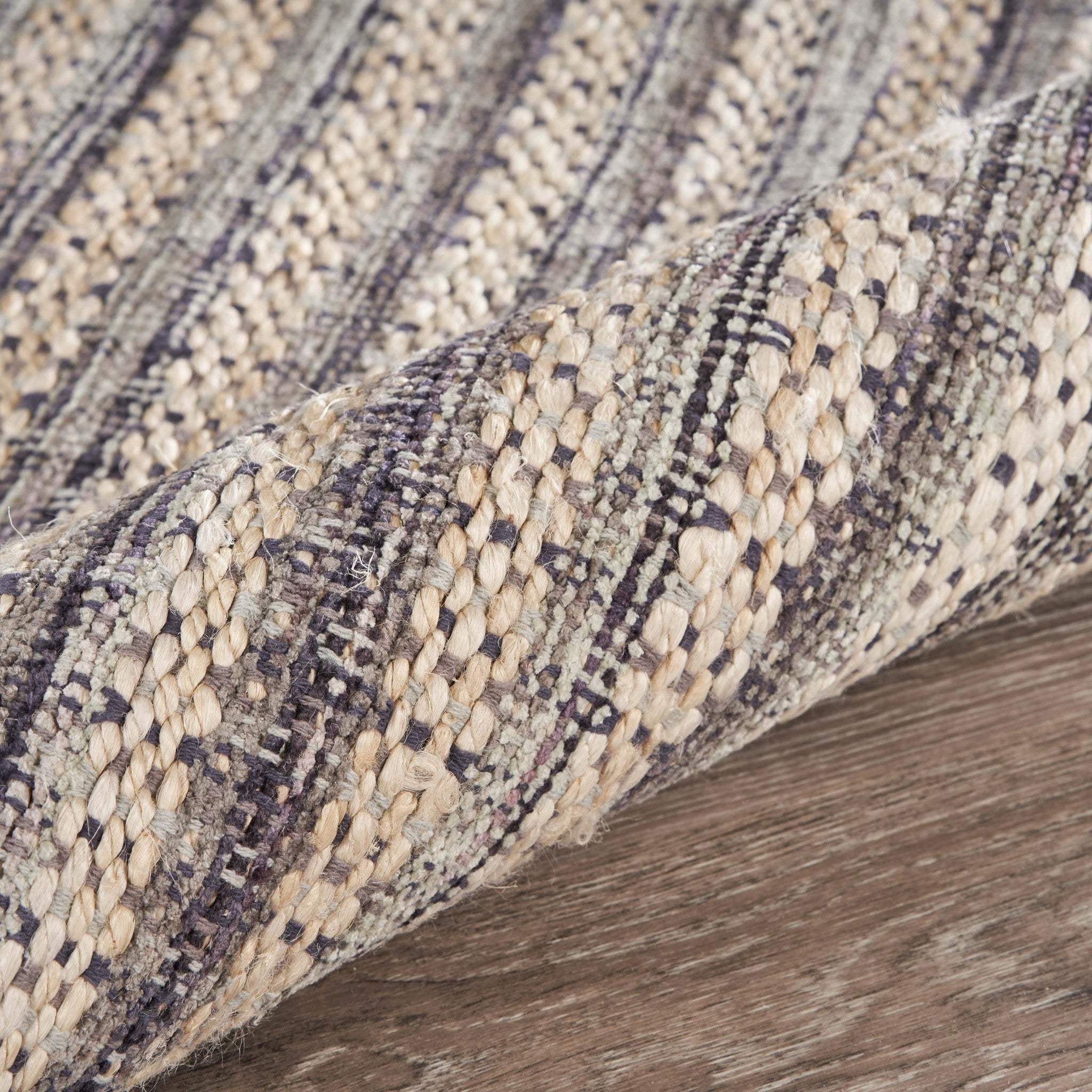8' X 10' Brown and Gray Striped Area Rug - Homeroots - Flyclothing LLC