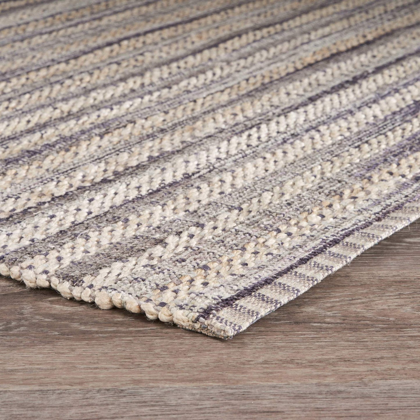 8' X 10' Brown and Gray Striped Area Rug - Homeroots - Flyclothing LLC