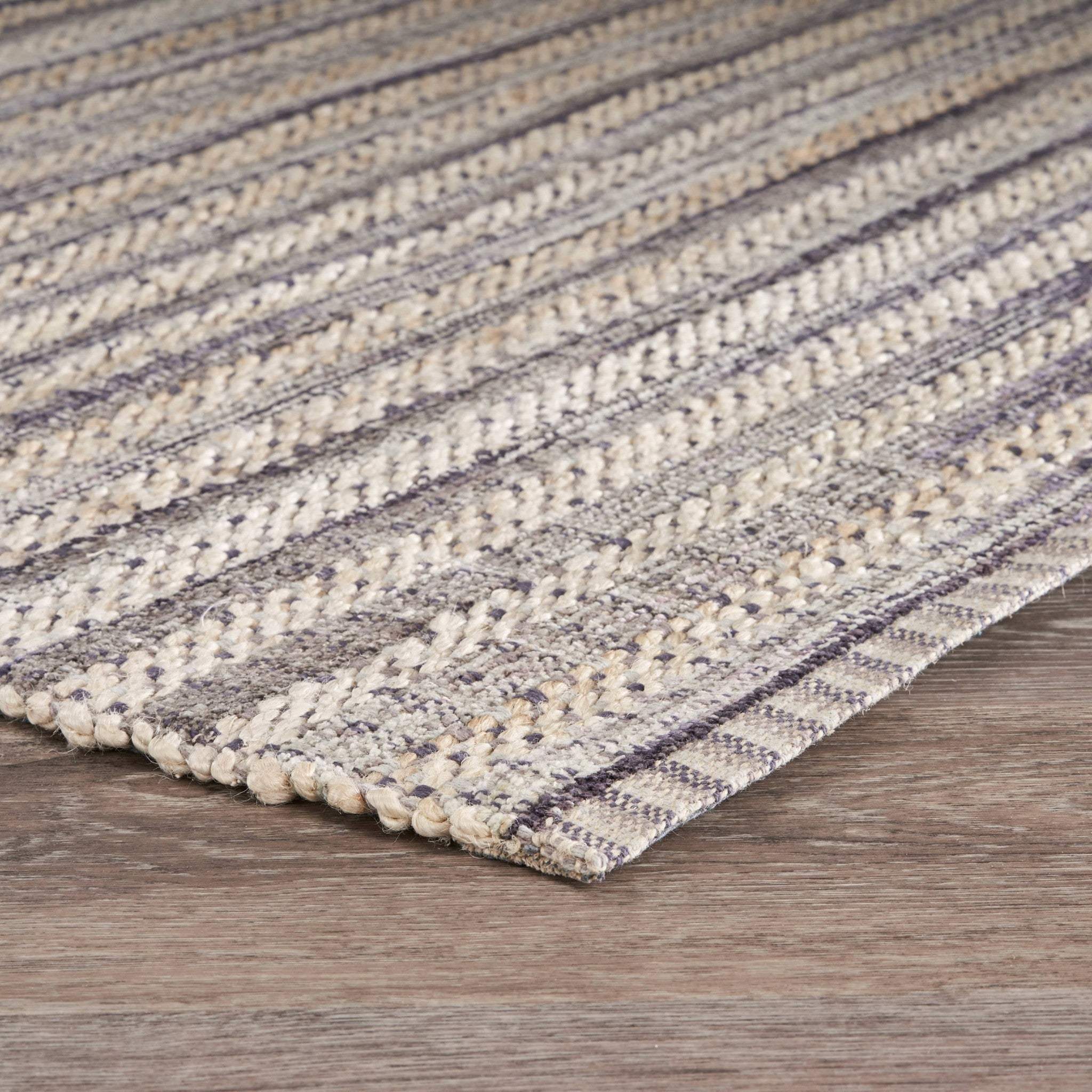 8' X 10' Brown and Gray Striped Area Rug - Homeroots - Flyclothing LLC