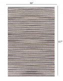 8' X 10' Brown and Gray Striped Area Rug - Homeroots - Flyclothing LLC