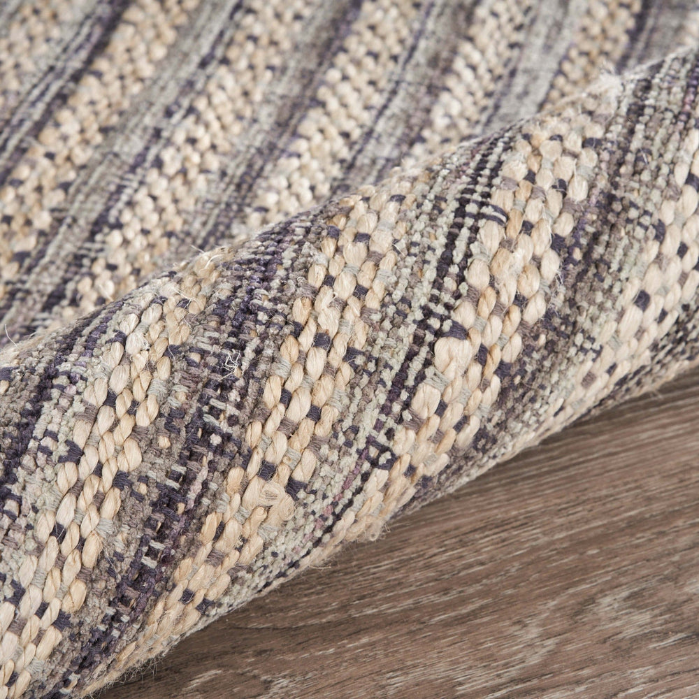 9' X 12' Brown and Gray Striped Area Rug - Homeroots