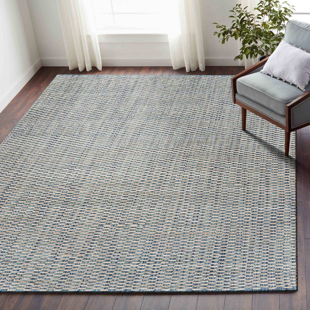 8' X 10' Blue and Beige Toned Area Rug - Homeroots - Flyclothing LLC
