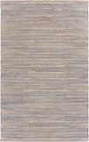 5' X 8' Blue and Cream Braided Jute Area Rug