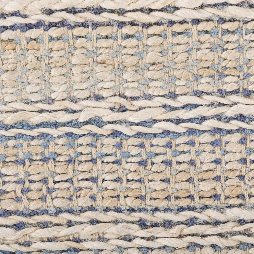 5' X 8' Blue and Cream Braided Jute Area Rug - Homeroots - Flyclothing LLC