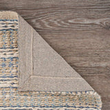 5' X 8' Blue and Cream Braided Jute Area Rug - Homeroots - Flyclothing LLC
