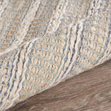 5' X 8' Blue and Cream Braided Jute Area Rug - Homeroots - Flyclothing LLC