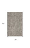 5' X 8' Gray Wool Handmade Area Rug