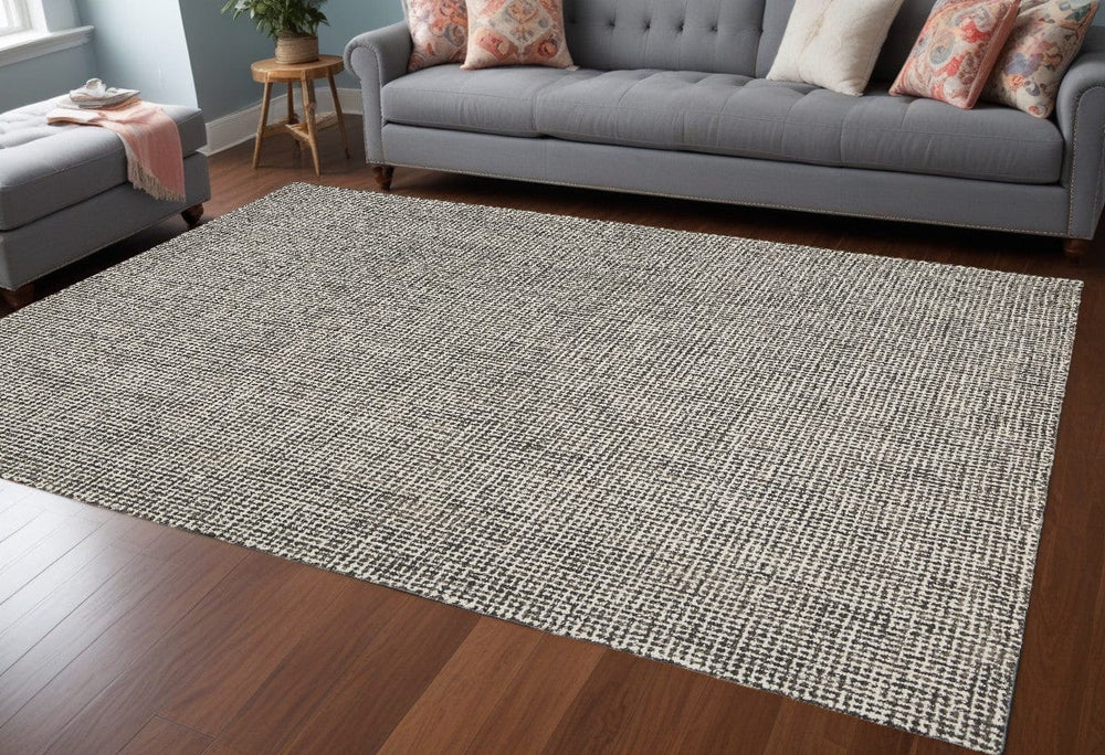 8' X 10' Gray Wool Handmade Area Rug - Homeroots