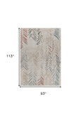 8' X 10' Blue and Red Area Rug - Homeroots