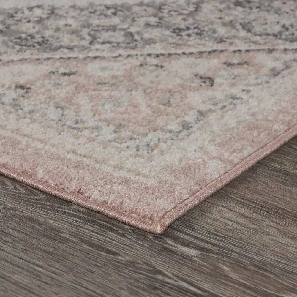 8' X 10' Gray and Soft Pink Traditional Area Rug - Homeroots - Flyclothing LLC