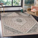 8' X 10' Gray and Soft Pink Traditional Area Rug - Homeroots - Flyclothing LLC