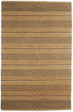 8' X 10' Tan and Gray Bohemian Striped Area Rug - Homeroots
