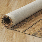 8' X 10' Tan and Gray Bohemian Striped Area Rug - Homeroots