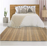 8' X 10' Tan and Gray Bohemian Striped Area Rug - Homeroots - Flyclothing LLC