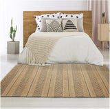 8' X 10' Tan and Gray Bohemian Striped Area Rug - Homeroots - Flyclothing LLC