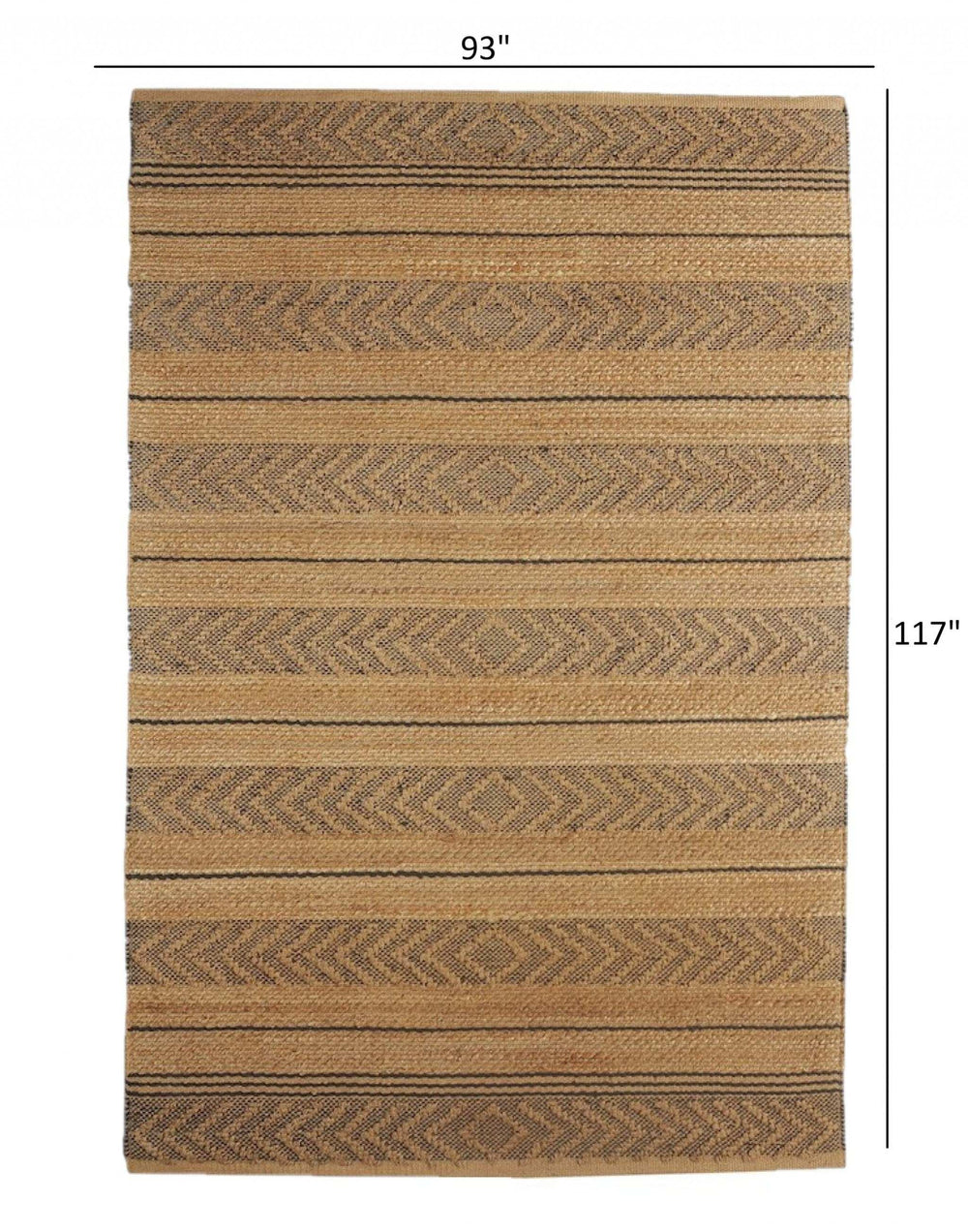 8' X 10' Tan and Gray Bohemian Striped Area Rug - Homeroots - Flyclothing LLC