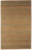 8' X 10' Seafoam and Tan Bohemian Striped Area Rug - Homeroots