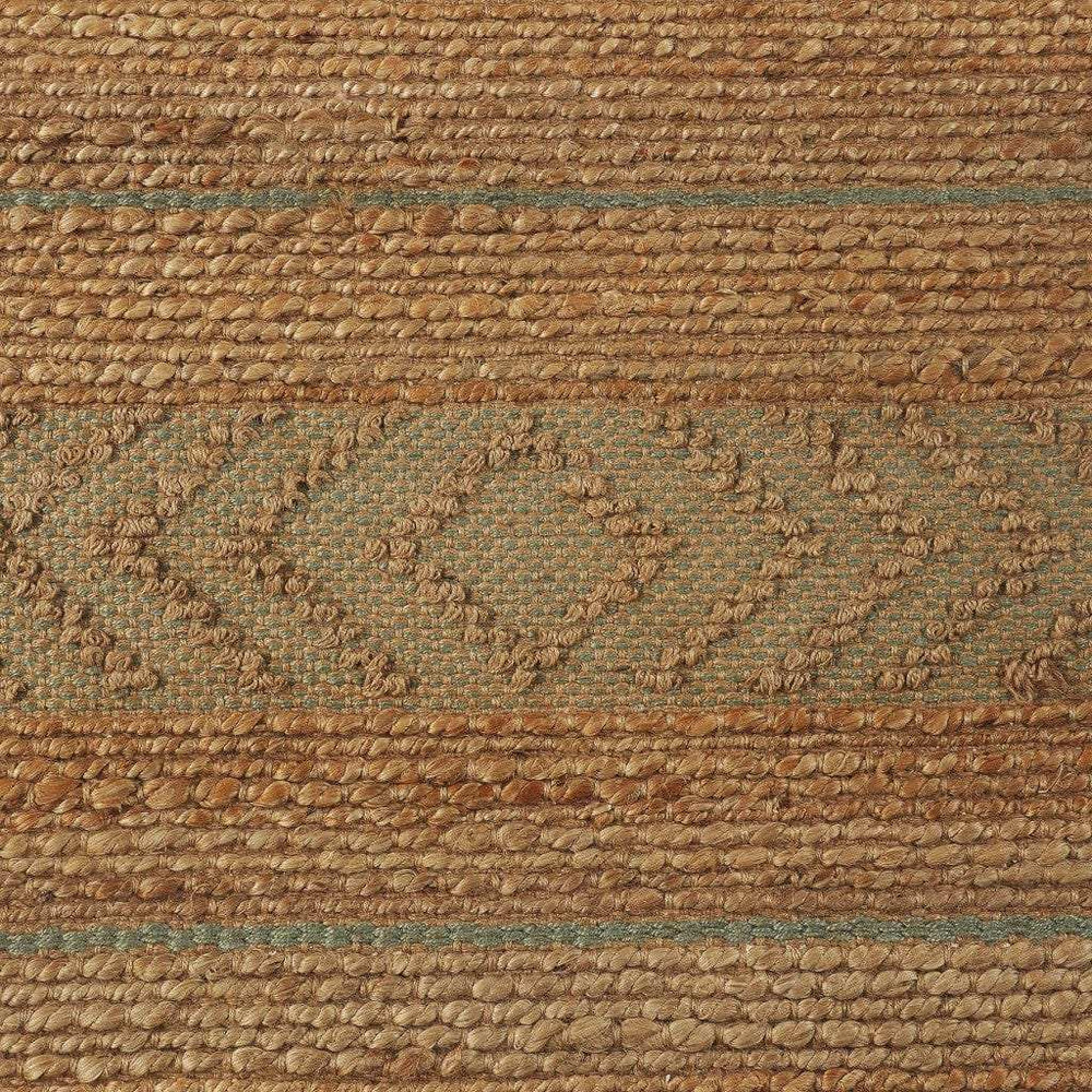 8' X 10' Seafoam and Tan Bohemian Striped Area Rug - Homeroots - Flyclothing LLC