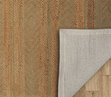 8' X 10' Seafoam and Tan Bohemian Striped Area Rug - Homeroots - Flyclothing LLC