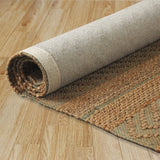 8' X 10' Seafoam and Tan Bohemian Striped Area Rug - Homeroots