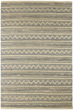 8' X 10' Blue and Beige Chevron Striped Area Rug - Homeroots
