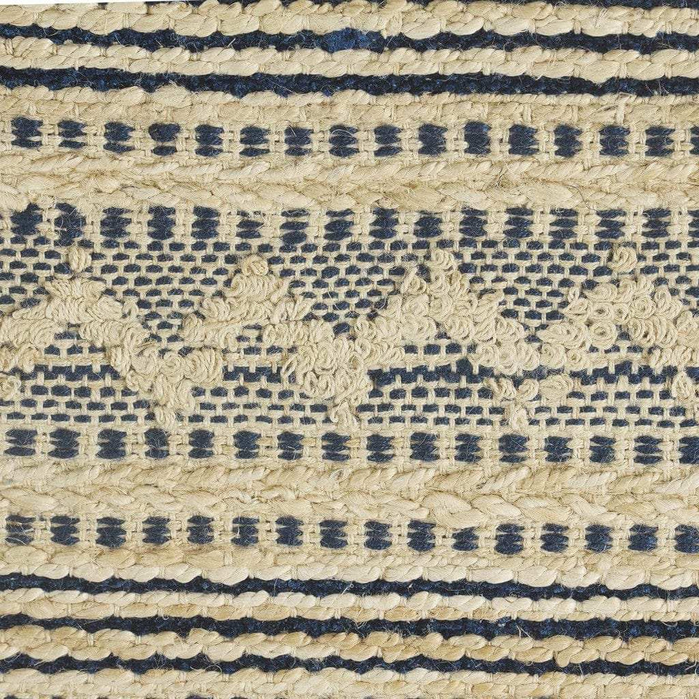 8' X 10' Blue and Beige Chevron Striped Area Rug - Homeroots - Flyclothing LLC