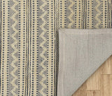 8' X 10' Blue and Beige Chevron Striped Area Rug - Homeroots - Flyclothing LLC