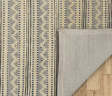 8' X 10' Blue and Beige Chevron Striped Area Rug - Homeroots