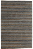 8' X 10' Black and Tan Decorative Striped Area Rug - Homeroots