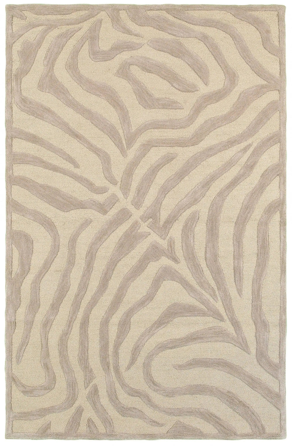 5’ x 8' Taupe Zebra Pattern Area Rug - Homeroots
