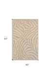 5’ x 8' Taupe Zebra Pattern Area Rug - Homeroots