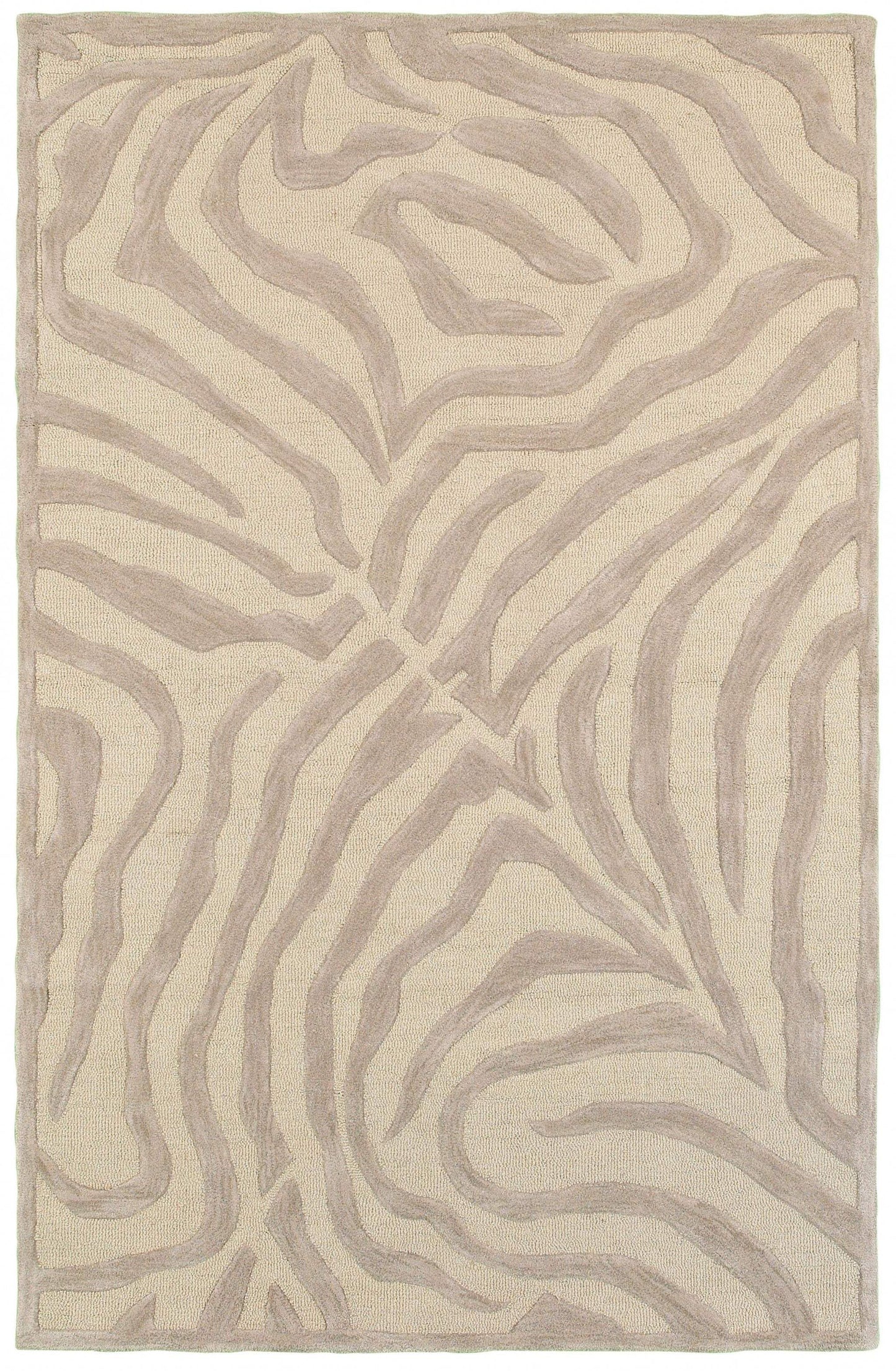 8’ x 10' Taupe Zebra Pattern Area Rug - Homeroots - Flyclothing LLC