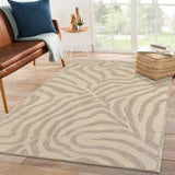 8’ x 10' Taupe Zebra Pattern Area Rug - Homeroots - Flyclothing LLC