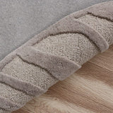 8’ Round Taupe Zebra Pattern Area Rug - Homeroots
