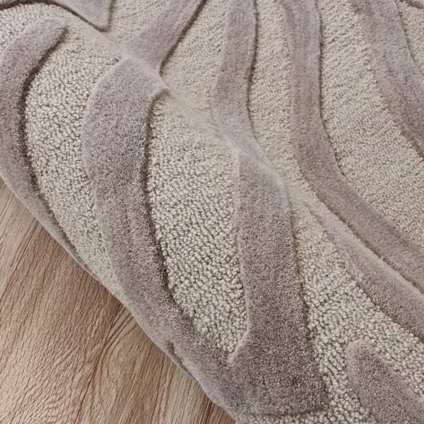 8’ Round Taupe Zebra Pattern Area Rug - Homeroots - Flyclothing LLC