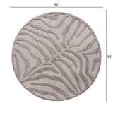 8’ Round Taupe Zebra Pattern Area Rug - Homeroots - Flyclothing LLC