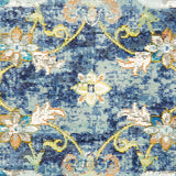 4' X 6' Blue and White Jacobean Pattern Area Rug - Homeroots